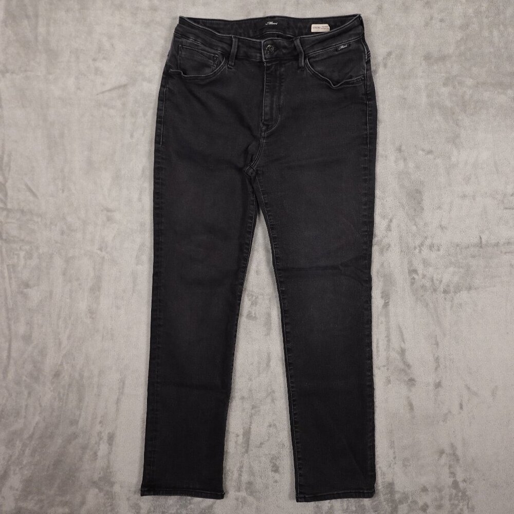 Mavi Jeans Kendra High Rise Straight Leg‎ Women's 30 Black Stretch